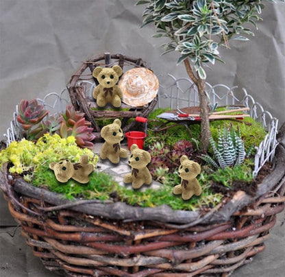 SparkleFab Mini Resin Animal Figurines 25Pcs Tiny Teddy Bears Perfect for Fairy Gardens, Plant Decorations, and Car Accessories