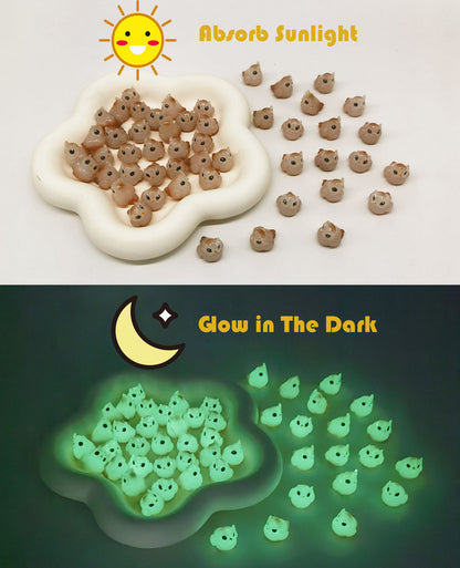 SparkleFab Luminous Mini Resin Animals 30 Pcs Tiny Resin Owls Glow in The Dark Perfect for Garden Miniatures Fairy Garden Accessories