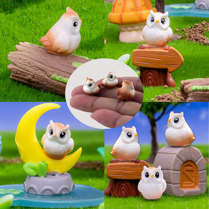 SparkleFab Mini Resin Owl Figurines 30 Pcs Tiny Owls Perfect for Fairy Gardens Plant Decorations and Car Accessories